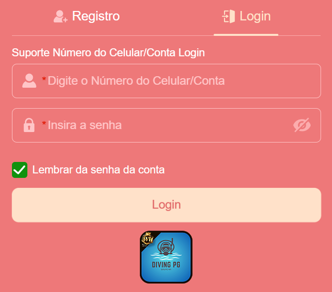 Login seguro na divingpg.com